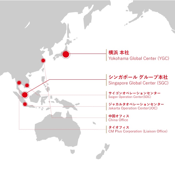 シーエムプラスの海外ネットワークの図