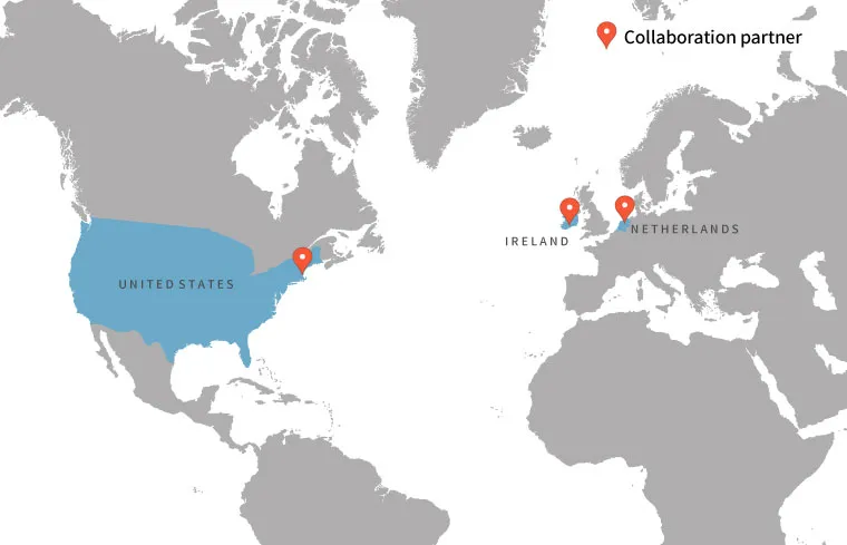 Map of Collaboration Partners in Europe and America