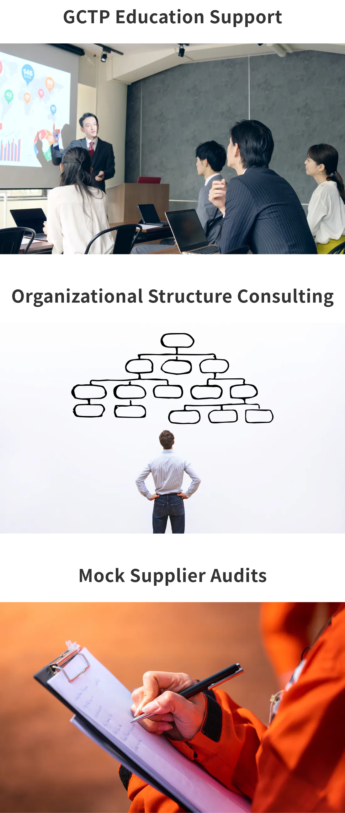 GCTP Education Support Organizational Structure Consulting Mock Supplier Audits