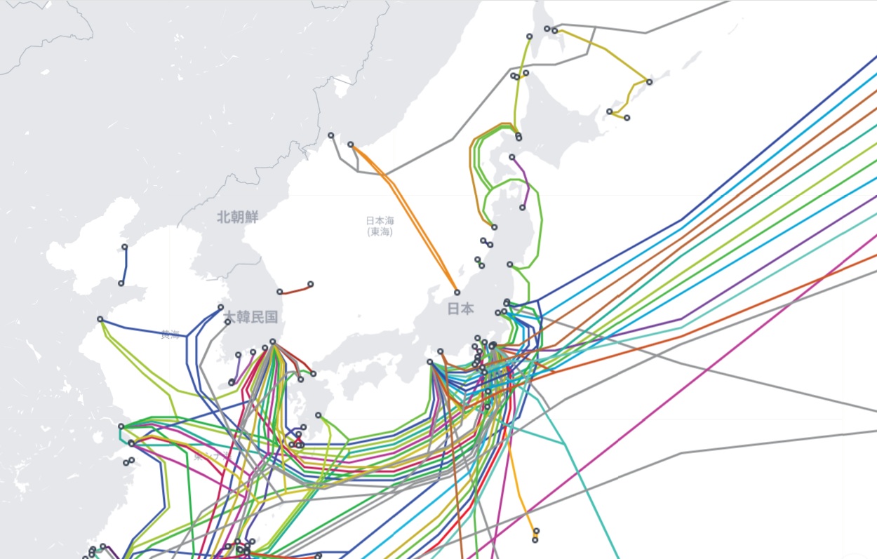 Submarine Cable Map（海底ケーブルマップ）